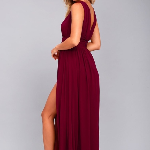 Heavenly Hues Burgundy Maxi Dress - Picture 2 of 5